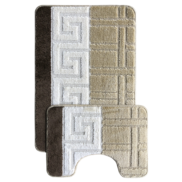 Комплект ковриков L'CADESI MARATHON из полипропилена на латексной основе, 2 шт. 60x100см и 50x60см, Египет бежевый